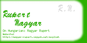 rupert magyar business card